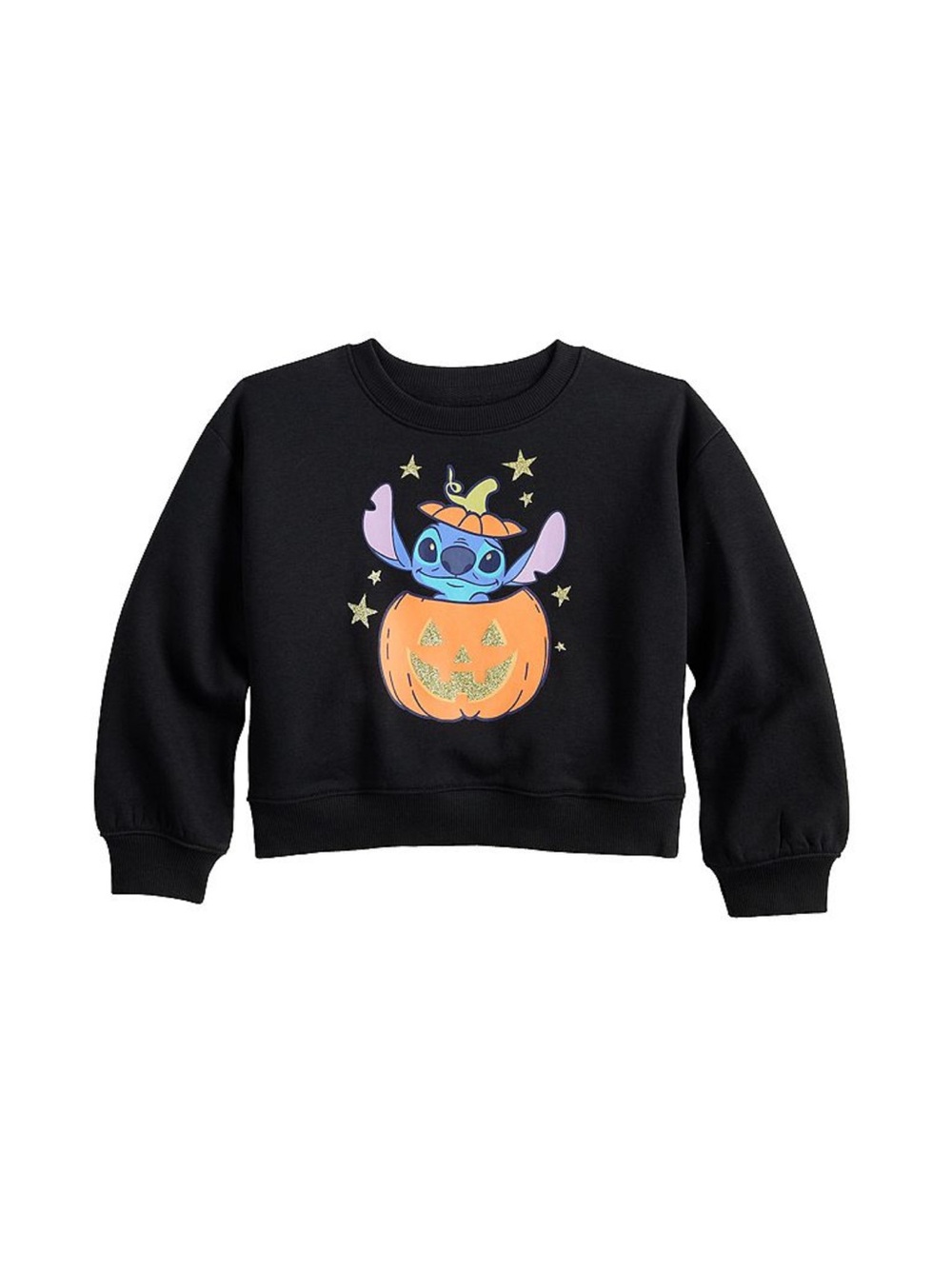 Disney Stitch Kids' Black Halloween Pumpkin Sweatshirt-12 months